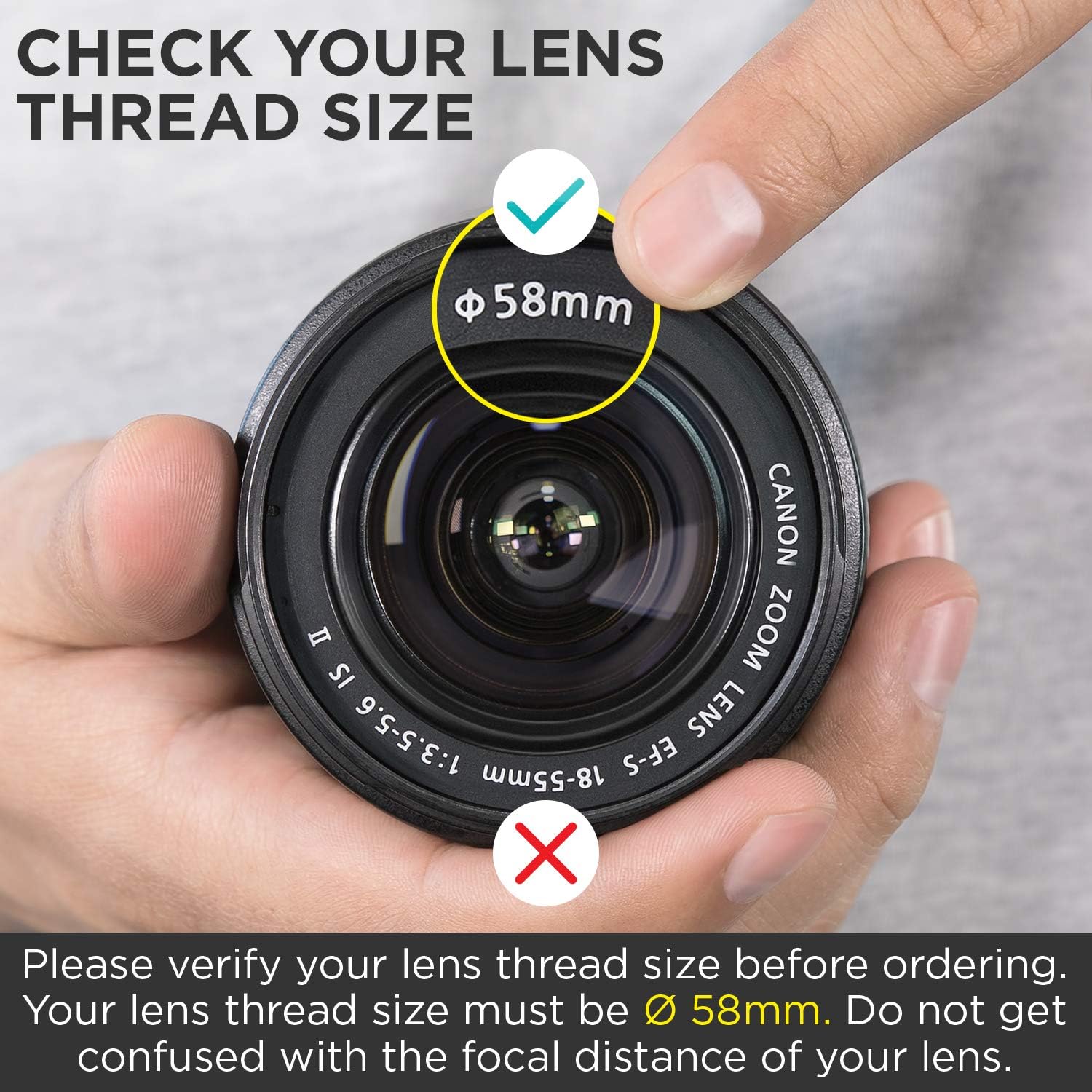 Altura Photo 58MM 0.35x Fisheye Wide Angle Lens (w/Macro Portion) for DSLR Cameras EOS Rebel 70D 77D 80D 90D T8i T7 T7i T6i T6s T6 T5i T5 T4i T3i T100 SL1 SL2 SL3