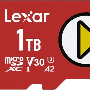Lexar 1TB PLAY microSDXC Memory Card, UHS-I, C10, U3, V30, A2, Full-HD & 4K Video, Up To 160/100 MB/s, Expanded Storage for Nintendo-Switch, Gaming Devices, Smartphones, Tablets (LMSPLAY001T-BNNNU)