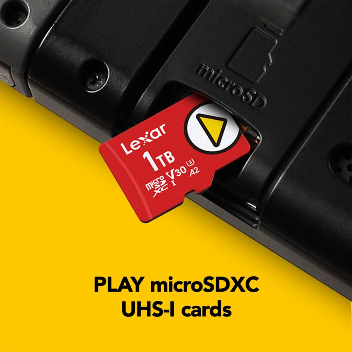 Lexar 1TB PLAY microSDXC Memory Card, UHS-I, C10, U3, V30, A2, Full-HD & 4K Video, Up To 160/100 MB/s, Expanded Storage for Nintendo-Switch, Gaming Devices, Smartphones, Tablets (LMSPLAY001T-BNNNU)
