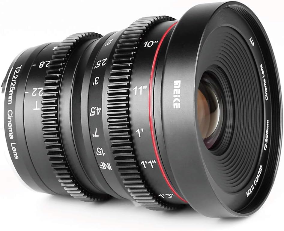 Meike 25mm T2.2 Manual Focus Prime Mini Cinema Lens for Micro Four Thirds MFT M43 Mount Cameras